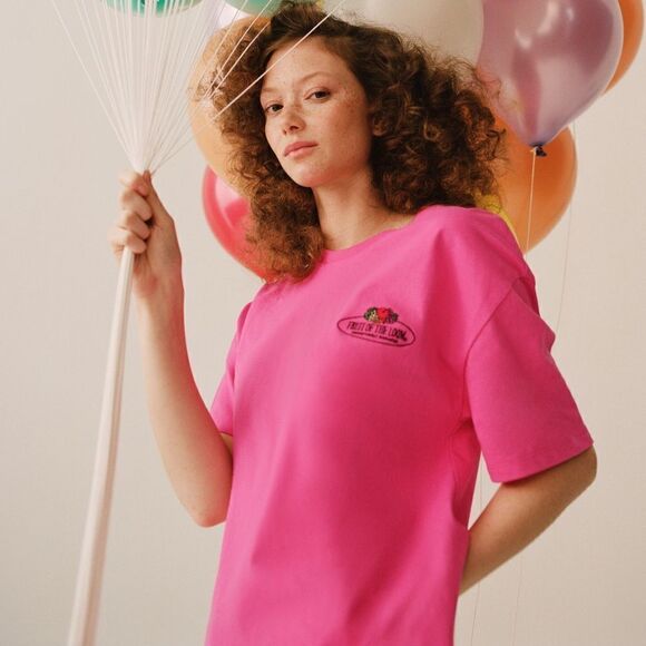 ZARA FRUIT OF THE LOOM ® T-SHIRT Barbiecore - Picture 2 of 7